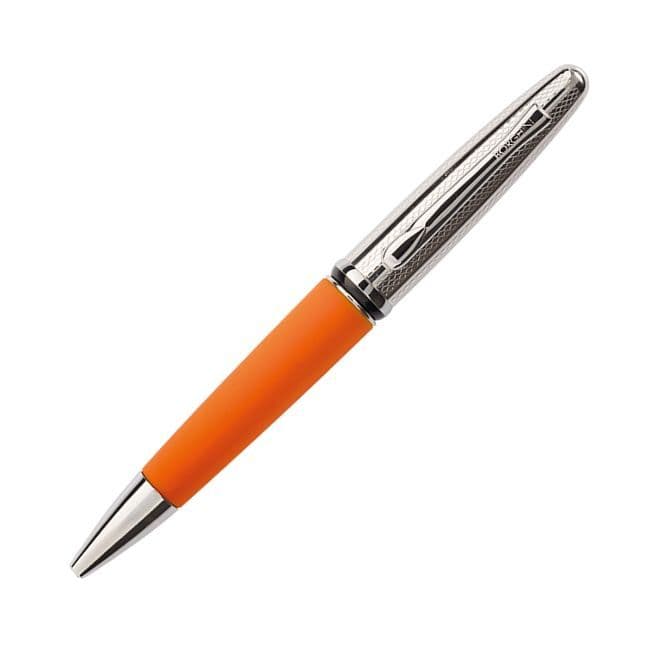 Borghini Guilloche Prestige Ballpoint Pen in Soft Touch Orange colour