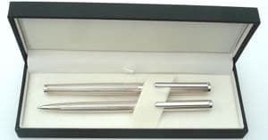 Cambridge Sterling Silver Pen And Pencil Sets - Fine Line Finish