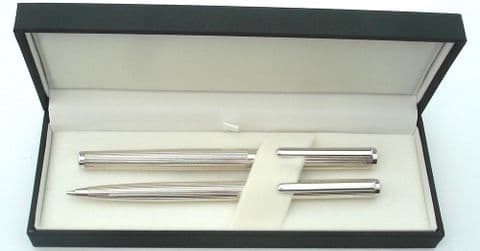 Cambridge Sterling Silver Pen And Pencil Sets - Fine Line Finish