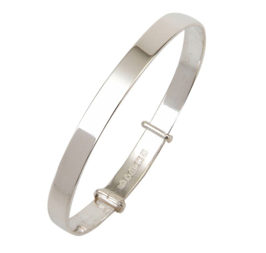 Hallmarked Sterling Silver Bangle with Plain Polished Finish | Silver Pen | Silver Bangle