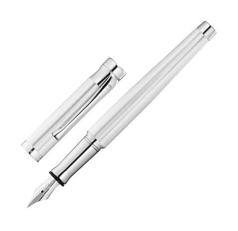 Hallmarked Sterling Silver Waldmann Fountain Pen - Tango - Barleycorn Pattern