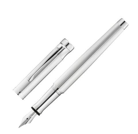 Hallmarked Sterling Silver Waldmann Fountain Pen - Tango - Fine Line Pattern