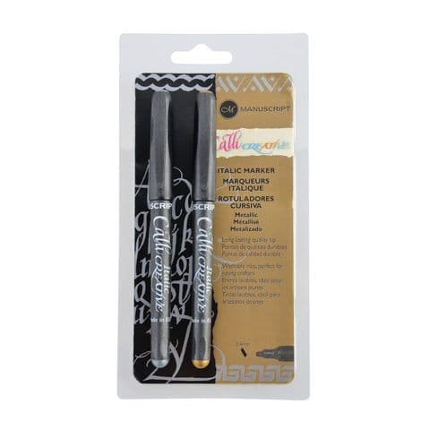 Italic Markers Metallic Ink 2 Pack