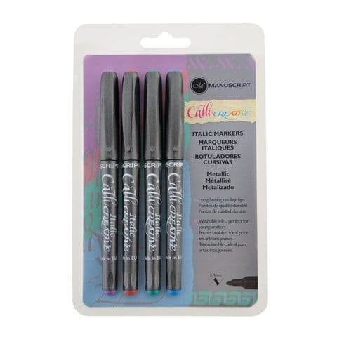 Italic Markers Metallic Ink 4 pack