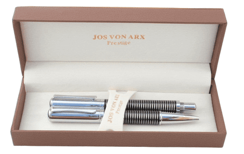 Jos Von Arx Prestige WR05 Ballpoint and Rollerball Rings Black Lacquer Pen Set