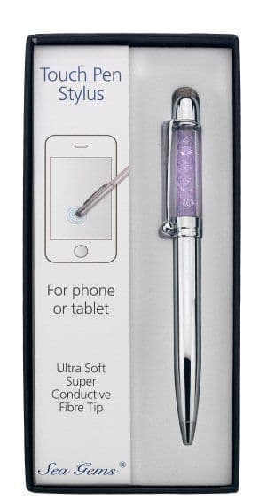 Sea Gems Silver Coloured Ballpoint Pen With Touch Stylus