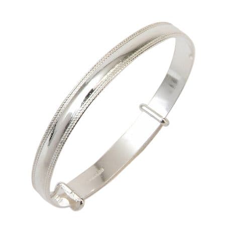Sterling Silver Bead Bangle in Four Sizes