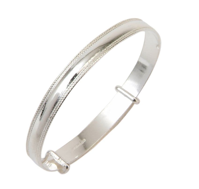 Narrow Bead Bangles - Baby to Adult sizes | Silver Pen | Silver Bangle