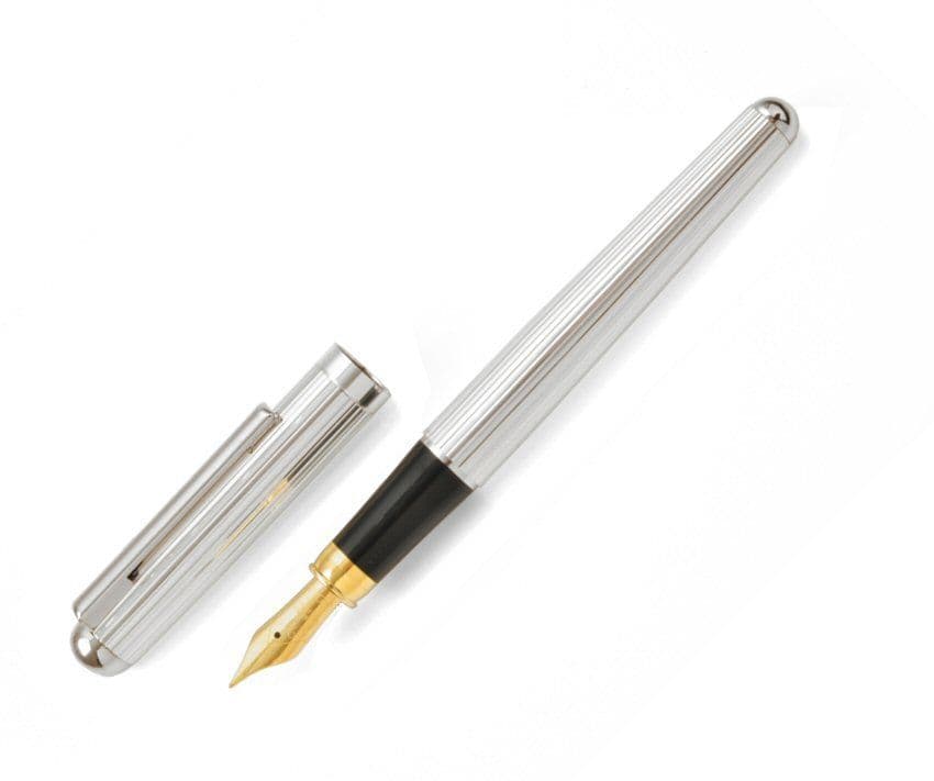 Sterling Silver Fountain Pen - Bath - Fine Line Sterling Silver | Silver Pen | Silver Fountain Pen
