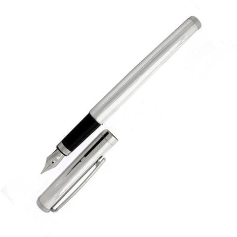 Sterling Silver Fountain Pen - Cambridge - Plain Finish Sterling Silver