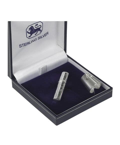 Sterling Silver Needle Case and Thimble Set