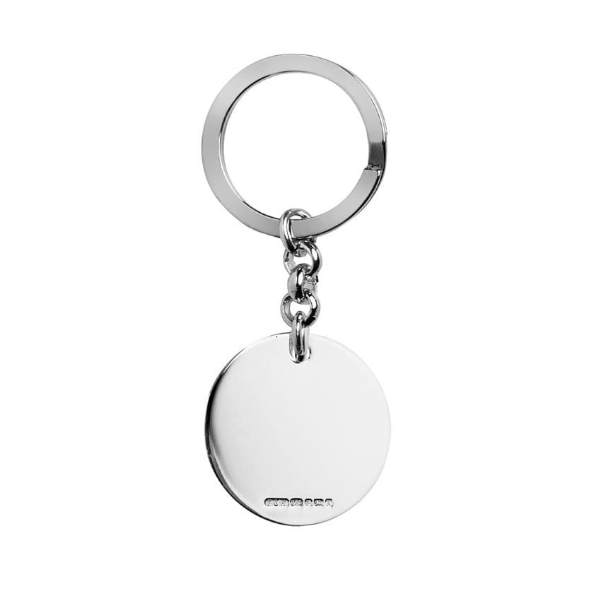 Sterling Silver Round Disc Keyring.