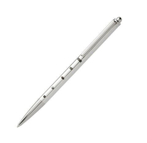 Sterling Silver Slim Ballpoint Pen With Large Display Hallmarks