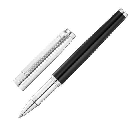 Sterling SIlver Waldmann Rollerball Pen - Tuscany - Black Lacquer
