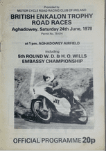 AGHADOWEY (.N.I.)  1978 June 24   Motocycle race programme