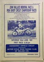 AGHADOWEY (.N.I.)  1991 June 22 Motocycle race programme