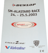 ALASTARO 2003 May 24-5  (Finland) F3 Touring car race Program