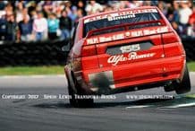 Alfa Romeo 155 Simoni, on two wheels(tail view) , BTCC Snetterton 1994
