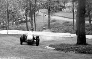 Allard-Styer V8 single seater. Sydney Allard At Speed Prescott Hillclimb 1950