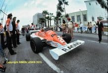 ARROWS A3 Riccardo Patrese. Pit lane Long Beach GP 1981. 10x7" photo