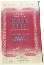 ASCARI & VILLORESI signed 1953 British GP programme