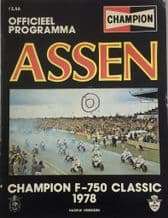 ASSEN F 750 1978 Sept 1 Motorcycle racing   program & result sheets