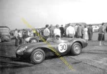 ASTON MARTIN DB3S Silverstone paddock late 50s. 10x7" photo