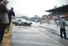 ASTON MARTIN DB4 GT Innes Ireland , Jim Clark etc at start of 1960 Montlhery 1000kms (A)