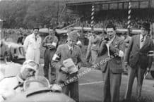 Auto Union C Type V16 Muller on the grid Donington GP 1937 Maserati (Bira) in background