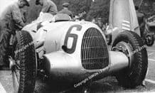Auto Union C Type V16 Muller's car on the grid Donington GP 1937