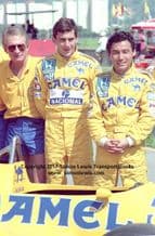 Ayrton Senna, Saturo Nakajima, Gerard Ducarouge. Lotus. Brazilian GP pits 1987