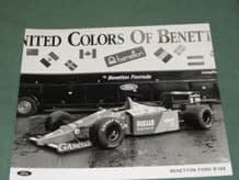 BENETTON FORD B189 F1 original period 10x8" Press Photo