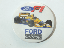 BENETTON "FORD F1 ON SHOW"   original metal button badge early 1990s