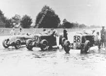 Bentley Blower 4.5 litre x3 cars at Brooklands 1930 BRDC 500 Miles race. Photo