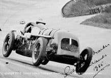 BENTLEY MARKER Race car photo. R Marker at Brooklands 1935(printed autograph)