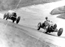 Bentley Speed Six (Dunfee) and Bugatti T51 (Howe) 1932 Brooklands 500 Miles. Photo