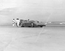BLUEBIRD Malcolm Campbell starting a run at Daytona Beach 1935