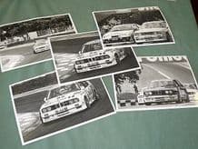 BMW M3 (E30) set of 5 original period early 1990s BTCC 7x5" B&W photos (A)
