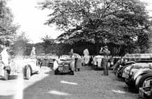 Bo'Ness Hillclimb 1938 paddock with Frazer Nash(TG 6020), BMW 319.(ASC 131) 328 (Miller)etc .