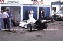 Brabham BT42. Lella Lombardi's car Brands Hatch paddock 1974 British GP