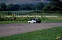 Brabham BT44.Photo. Carlos Reutermann at speed Goodwood testing 1974