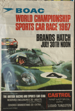 BRANDS HATCH BOAC 400 1967 World Sportscar Championship original POSTER.