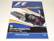 BRITISH GP F1 1995 SILVERSTONE programme