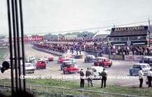 British Saloon Car Race start photoSilverstone May 15 1965 . Mini, Abarth, Anglia, Cortina etc