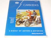 CARBOOKS A DIGEST OF MOTORS & MOTORING Vol 1 1895-97 (Frostick c.1974)
