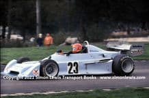 Chevron B40 Tiff Needell . action photo. Donington Park Formula 2 1977