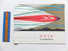 CITROEN DS19 Original brochure circa 1957.