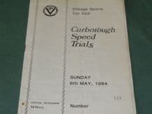 CURBOROUGH VSCC 1984 May 6th programme