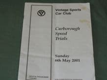 CURBOROUGH VSCC 2001 May 6 programme