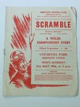CYFARTHA PARK.  Merthyr M.C. MOTORCYCLE SCRAMBLE  1956 21 May  Programme.